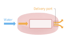 Components are released through the delivery port over time